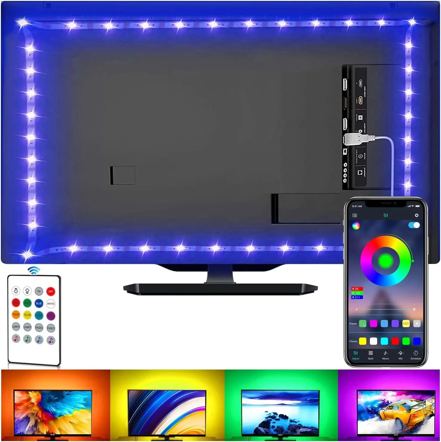 luces led que se sincroniza con la tv